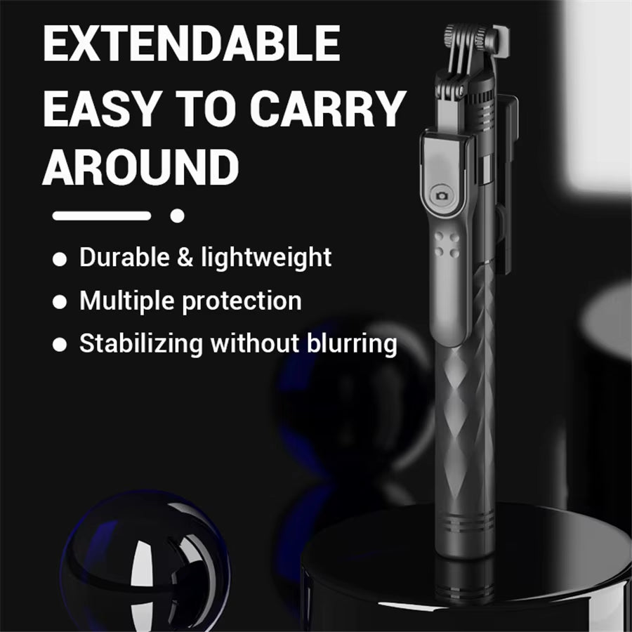 2024 New Wireless Selfie Stick Tripod Foldable Stand for Gopro Action Cameras Smartphones Balance Steady Shooting Live