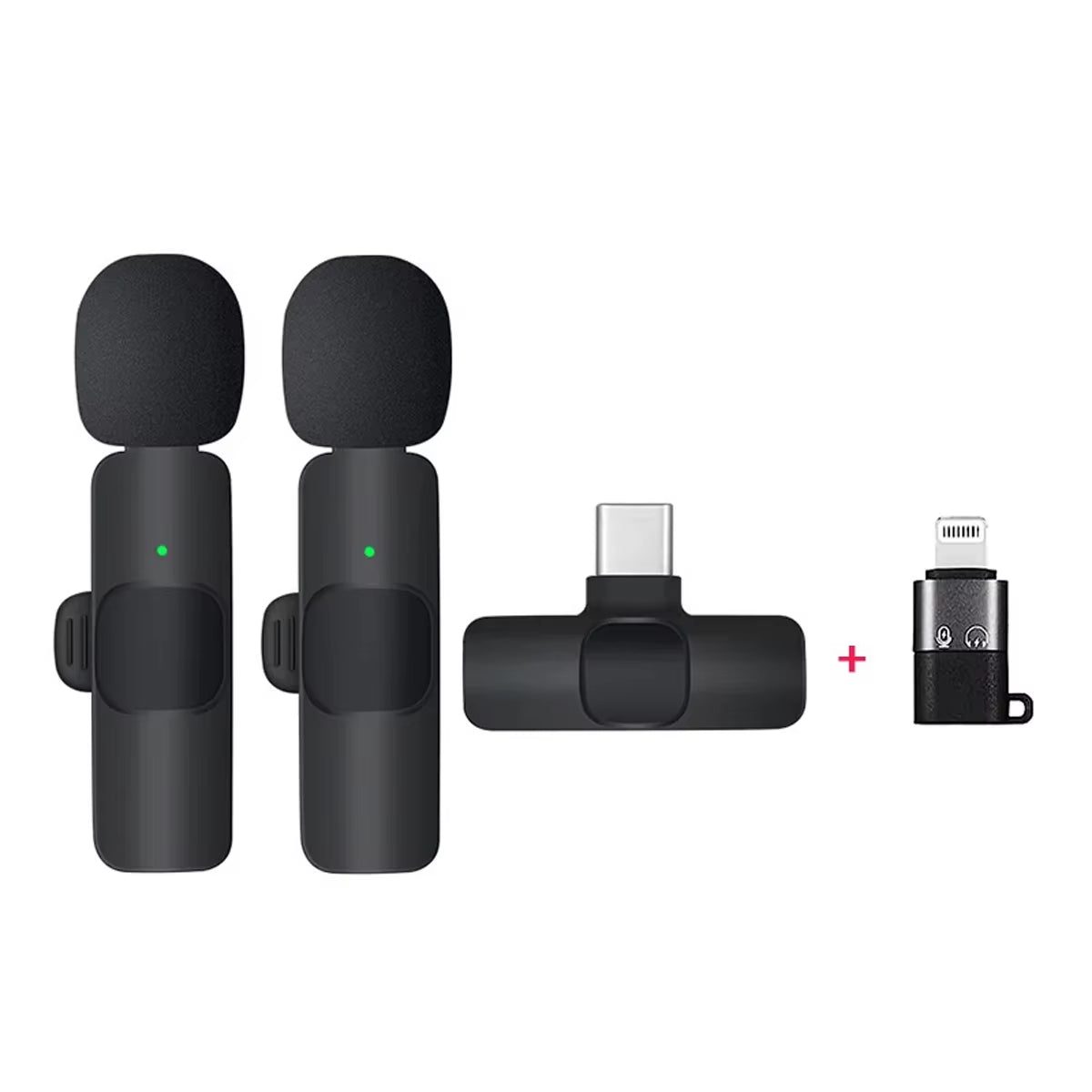 Wireless Lavalier Microphone Portable Audio Video Recording Mic for Iphone Android Long Battery Live Tiktok Broadcast Gaming