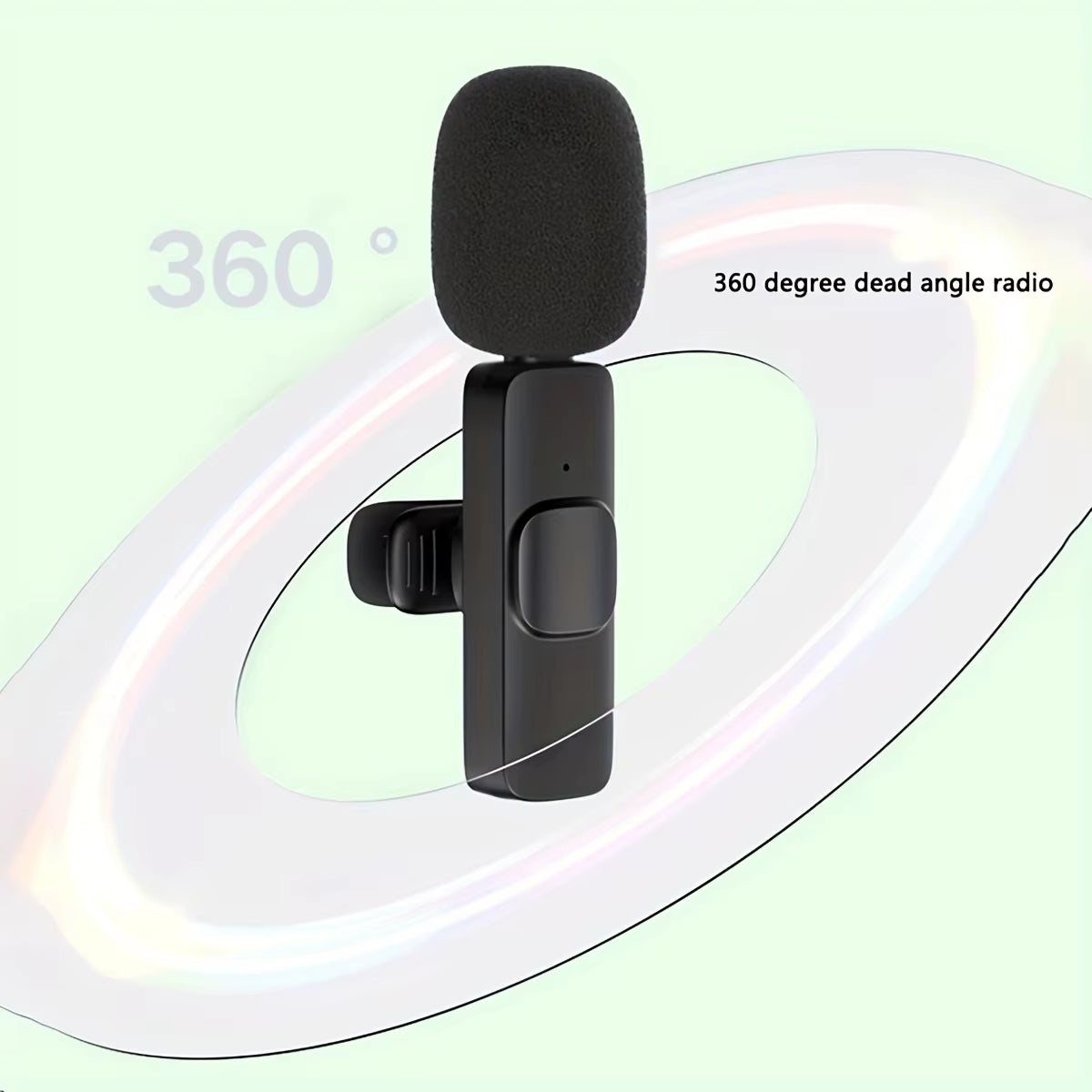 Wireless Lavalier Microphone Portable Audio Video Recording Mic for Iphone Android Long Battery Live Tiktok Broadcast Gaming